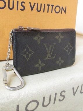 Louis Vuitton Monogram Key Pouch in Brown and Tan